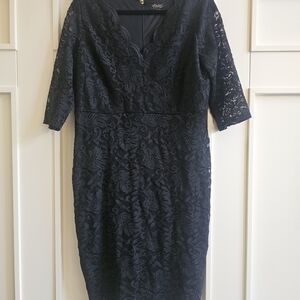 Thalia Sodi Navy Long Sleeve Lace Dress
